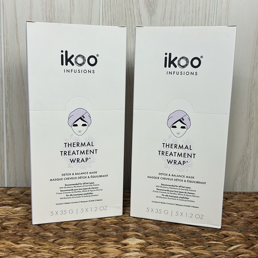 NEW Ikoo Thermal Treatment Wrap Detox & Balance Mask Infusions 1.2oz, 2 Boxes